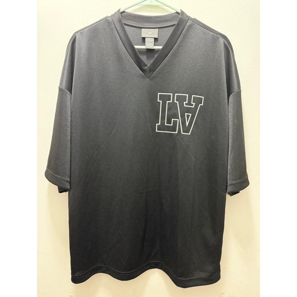 Men's H&M Black & White Los Angeles Oversized Fit Jersey S